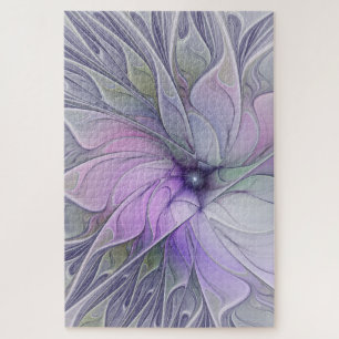 Puzzle Beauté étonnante Fleur d'art Abstrait fractal mode