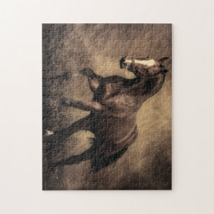 Puzzle Beautiful horse throw pillow