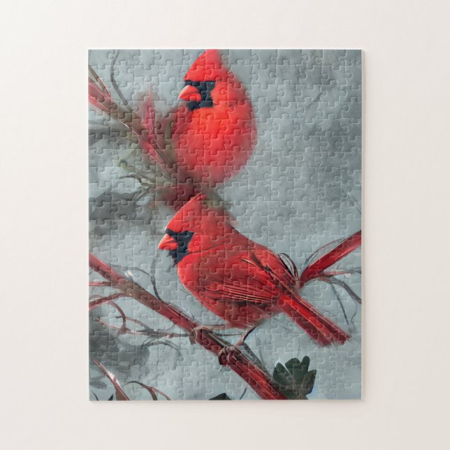 Puzzle Beaux Oiseaux Cardinaux (Vertical)