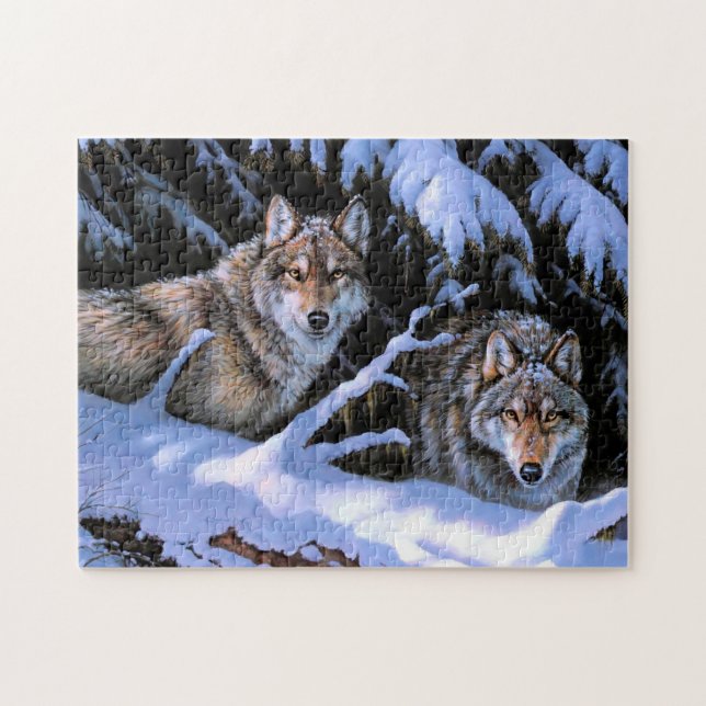 Puzzle Beaux tableaux de deux loups (Horizontal)