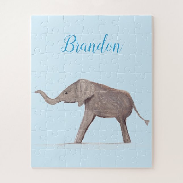 Puzzle Bébé Eléphant faune Animal pour enfants art (Vertical)