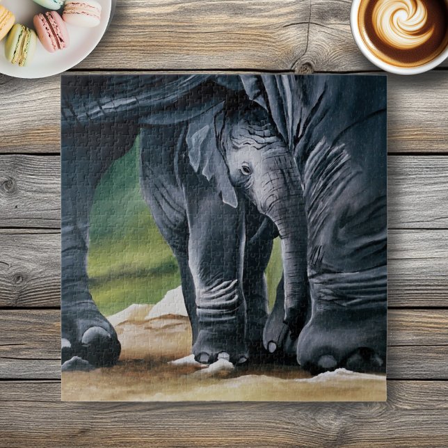 Puzzle Bébé Eléphant Gris mou (Créateur téléchargé)