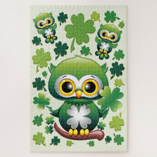 Puzzle Bébé Hibou Mignon St Patrick Dessin Animé