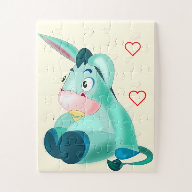 Puzzle Bébé mignon âne (Vertical)