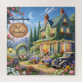 Puzzle Bed & Breakfast Cottage Vintage Car, Floral Garden