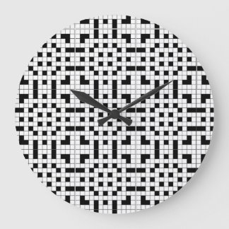Puzzle bei Schwarz-Weiß-Kreuzworträtsel Große Wanduhr
