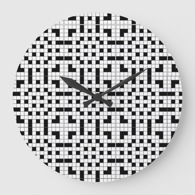 Puzzle bei Schwarz-Weiß-Kreuzworträtsel Große Wanduhr (Vorderseite)