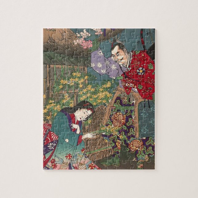 Puzzle Bel art japonais de samouraïs de geisha (Vertical)