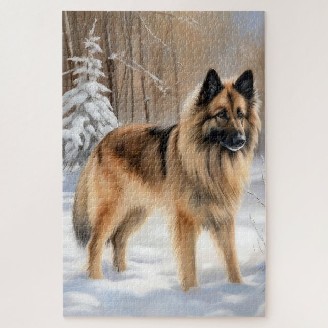 Puzzle Belge Tervuren Laissons neiger Noël (Vertical)
