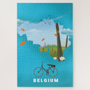 Puzzle Belgique Carte carte affiche voyage.
