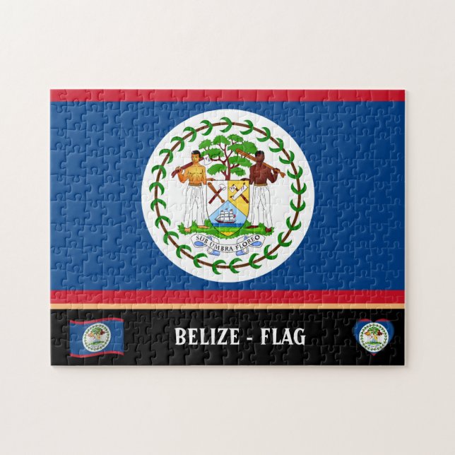 Puzzle Belize Drapeau & Belize Pays / Belize (Horizontal)