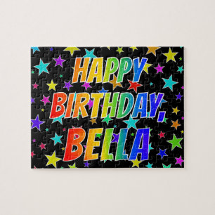 Puzzle "BELLA" Prénom, amusant "HEUREUX ANNIVERSAIRE"