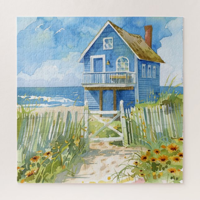 Puzzle Belle aquarelle Beach Cottage (Vertical)