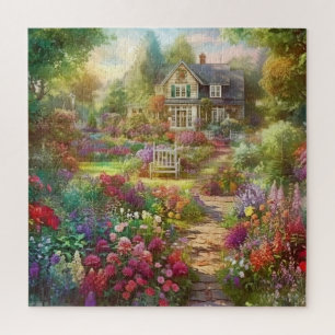 Puzzle Belle aquarelle Jardin de campagne