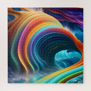 Puzzle Belle cascade arc-en-ciel