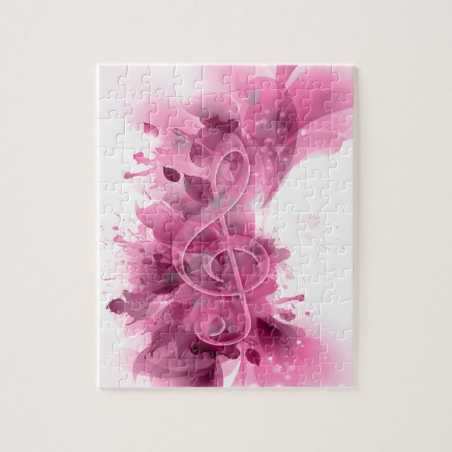 Puzzle Belle cool rose gris fleurs éclat feuille (Vertical)