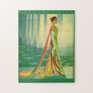 Puzzle belle dame des années 1960 dans la robe de soirée