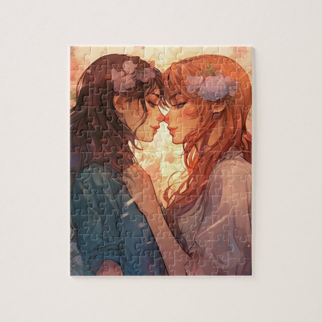 Puzzle Belle Deux Fille Anime Lesbienne Amour (Vertical)