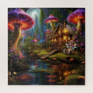 Puzzle Belle Fée chez elle dans sa Forêt