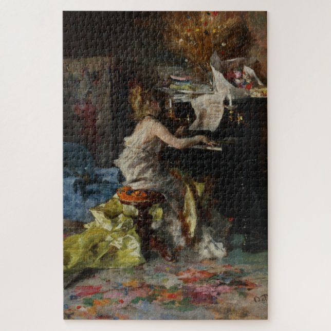 Puzzle Belle femme jouant le piano (par Boldini) (Vertical)