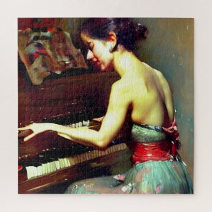 Puzzle Belle Femme Jouant Piano Peinture