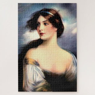 Puzzle belle femme victorienne soufflée par le vent