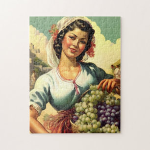 Puzzle Belle fille du calendrier mexicain dans la récolte