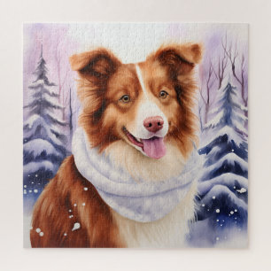 Puzzle Belle frontière Brown Collie Chien