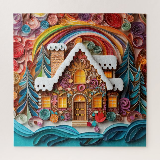 Puzzle Belle maison en pain d'épices 3D Noël (Vertical)