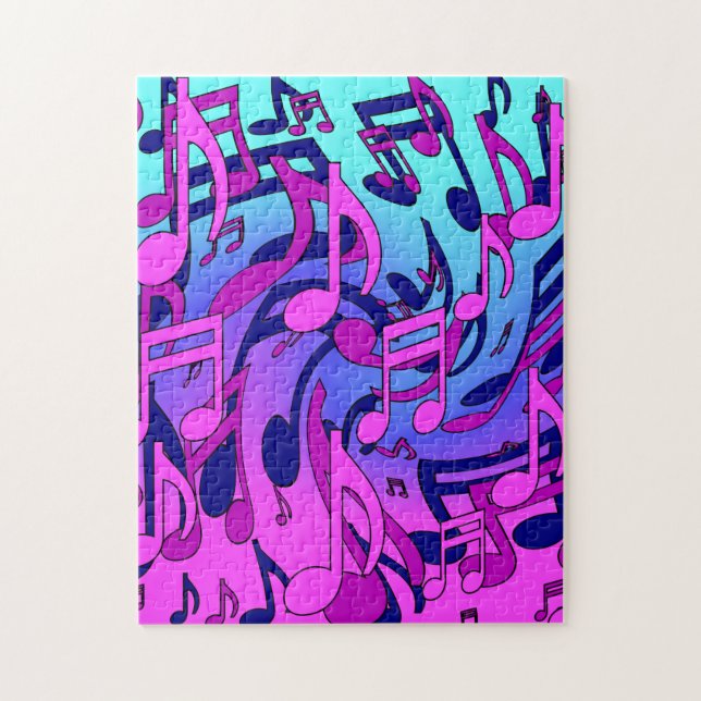 Puzzle Belle Musique Tourbillonnant Notes musicales Art c (Vertical)