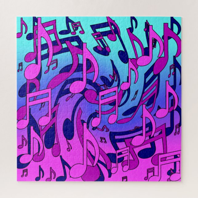 Puzzle Belle Musique Tourbillonnant Notes musicales Art c (Vertical)