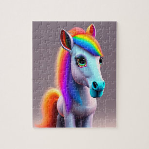 Puzzle Belle Peine Colorée Avec Couleurs Arc-En-Ciel, Pon