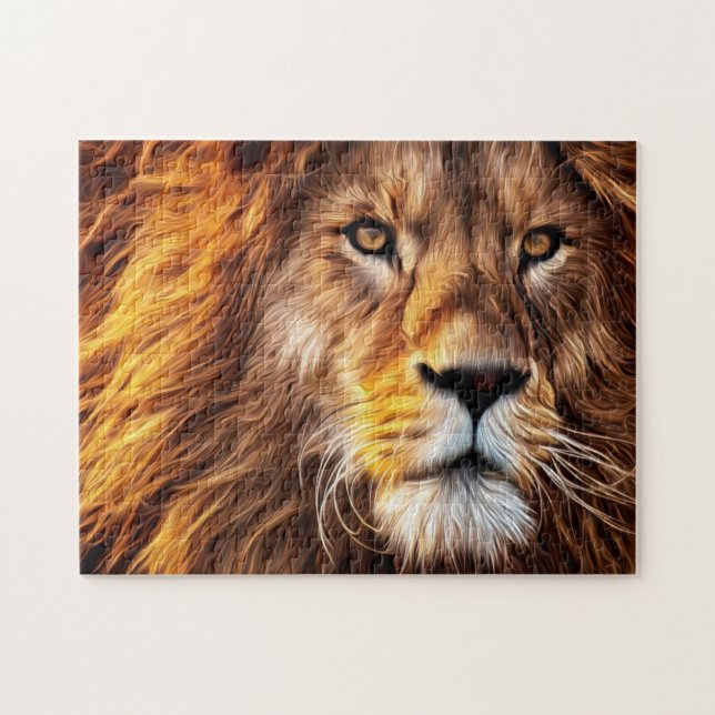Puzzle Belle peinture de visage de Lion (Horizontal)