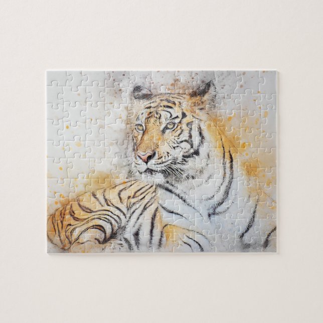 Puzzle Belle peinture sur tigre du Bengale (Horizontal)