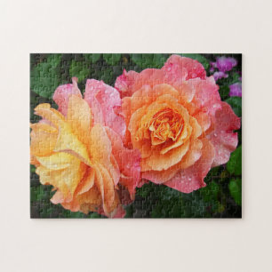 Puzzle Belle photo rose rose et orange