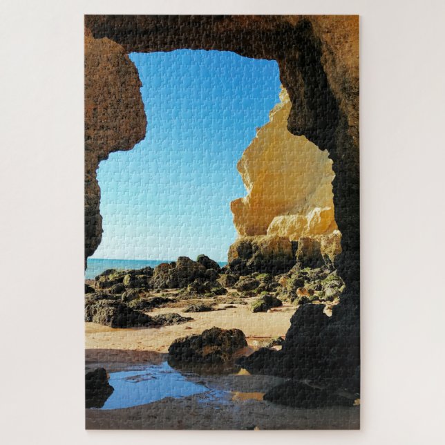 Puzzle Belle plage d'Algarve avec grotte (Vertical)