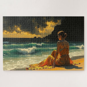 Puzzle Belle réflexion nocturne côtière au bord de la mer