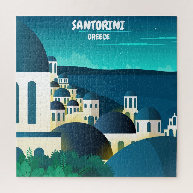 Puzzle Belle Santorin à la nuit Grèce (Vertical)
