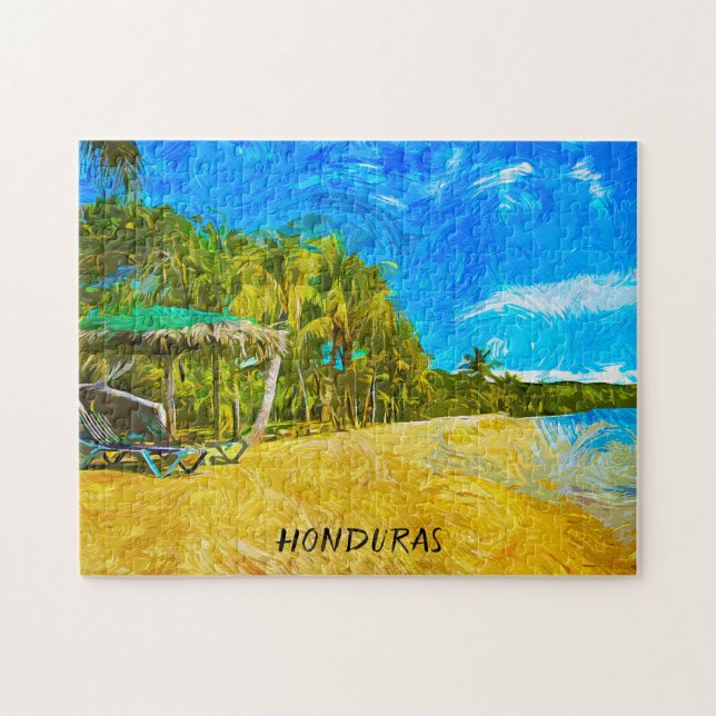 Puzzle Belle vue océan Honduras Peinture à huile (Horizontal)