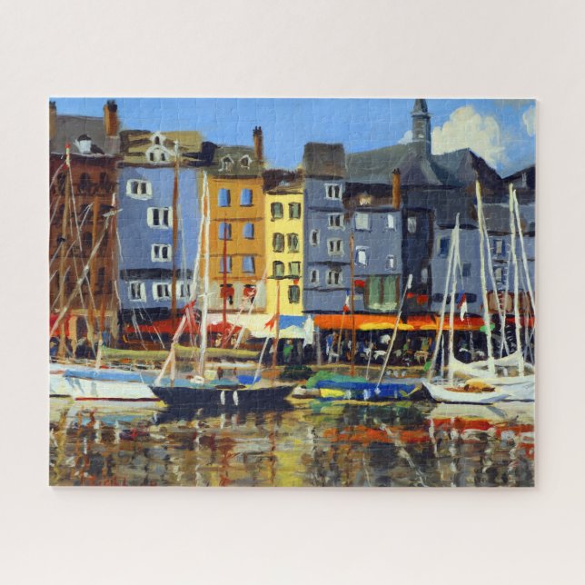 Puzzle Belle vue sur les voiliers à Honfluere Harbour (Horizontal)