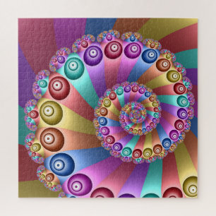 Puzzle Belles couleurs arc-en-ciel Art fractal Abstrait
