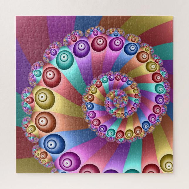 Puzzle Belles couleurs arc-en-ciel Art fractal Abstrait (Vertical)