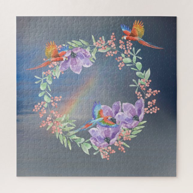 Puzzle Belles fleurs de perroquets Berries & Arc-en-ciel (Vertical)