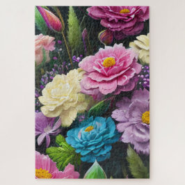 Puzzle Belles Fleurs Mixtes Colorées Roses