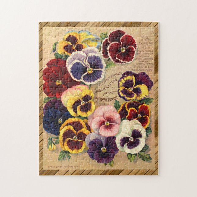 Puzzle Belles PANSIES de semis florales victoriennes (Vertical)