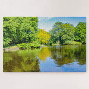 Puzzle Belles réflexions d'arbres sur l'eau, Pays-Bas