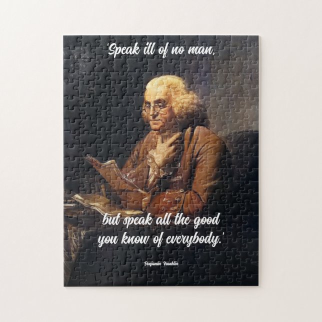Puzzle Benjamin Franklin Quote -Customize Quote (Vertical)