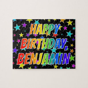 Puzzle "BENJAMIN" Prénom, Amusant "HEUREUX ANNIVERSAIRE"