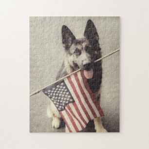 Puzzle Berger Allemand Avec Drapeau Américain