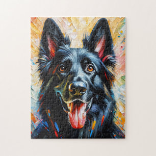 Puzzle Berger allemand Chien noir Acrylique Amoureux des 